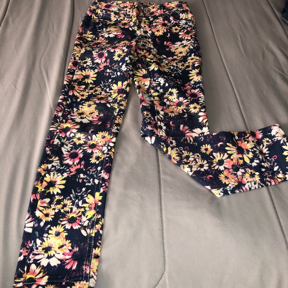 Floral Pattern Skinny Jeans